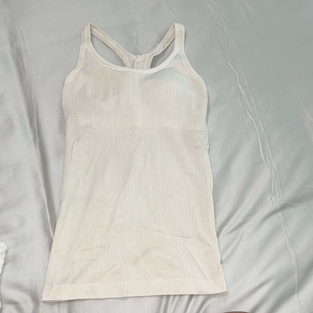 White Lululemon Ebb to Street Tank Top